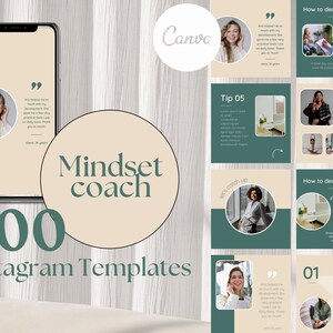 Mindset coach template Instagram coaching template Canva coaching bundle Instagram coach template Canva template coach mindset coaching