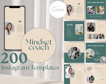 Mindset coach template Instagram coaching template Canva coaching bundle Instagram coach template Canva template coach mindset coaching