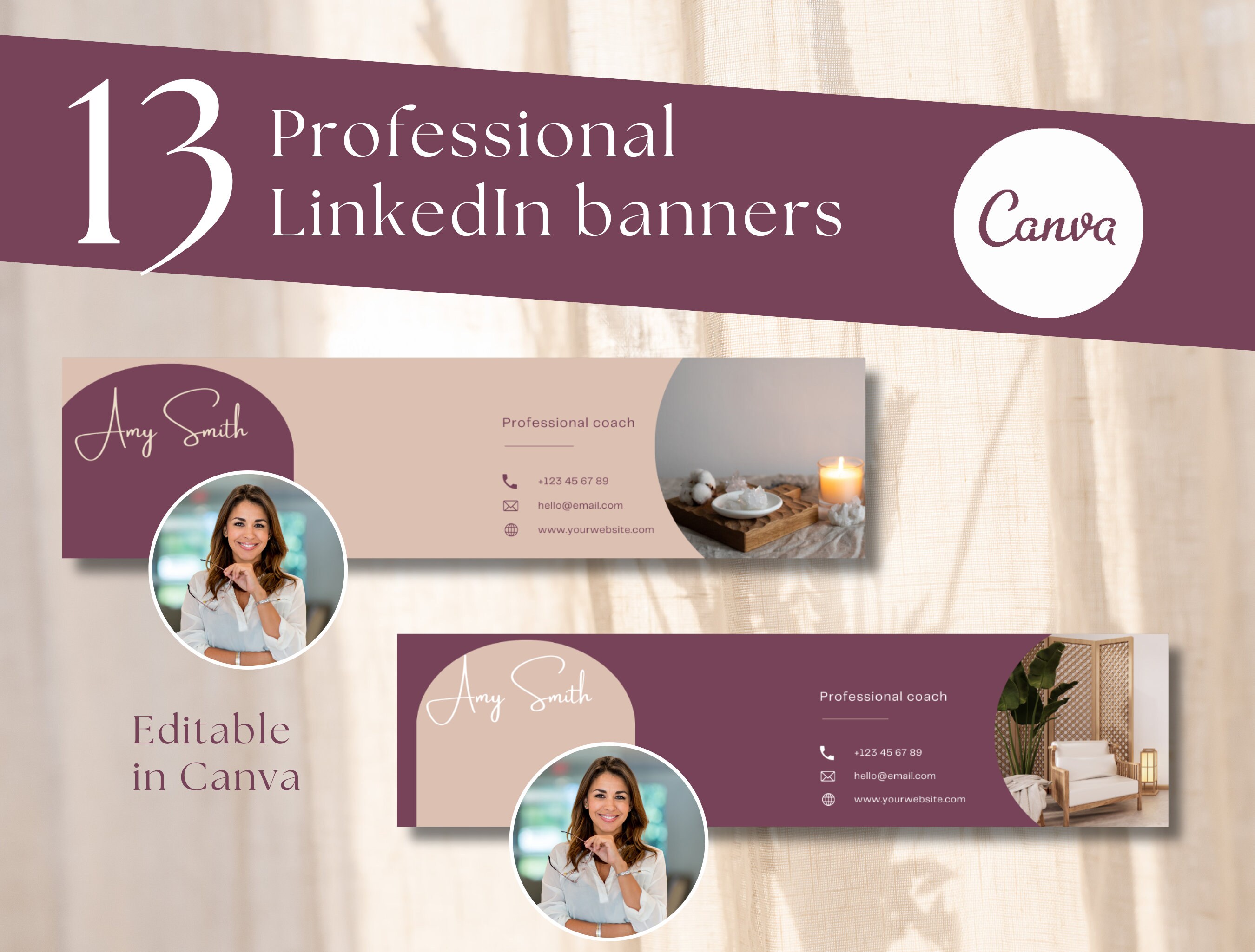 Linkedin Banner Canva Linkedin Template Professional Banner Editable ...