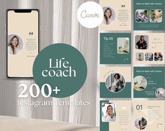 Plantilla de coach de vida Paquete de coaching de Canva Plantilla de coach de Instagram Plantilla de coach de Canva Plantilla de coaching de Instagram Plantilla de coach de mentalidad