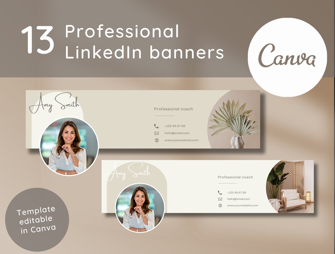 Linkedin Banner Canva Linkedin Template Professional Banner Editable ...