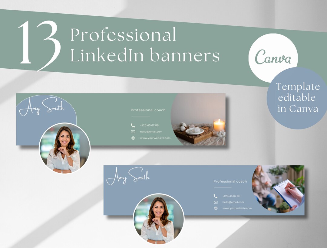 Editable Professional Linkedin Banner, Linkedin Banner With Contact ...