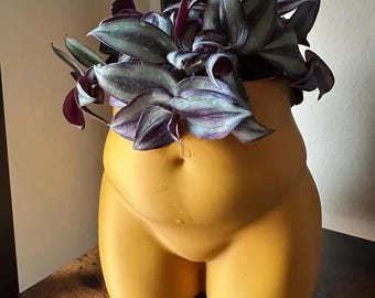 Terracotta Body Planter | Female Torso Plant Pot | Boho Modern Sculpture Decor | Unique Succulent or Cactus Pot for Shelf or Desk