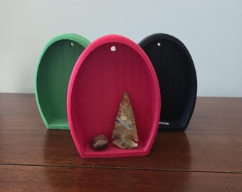 Arched Wall Shelf for Trinkets, Oddities & Shrine Display - Boho Decorative Curio Altar Niche