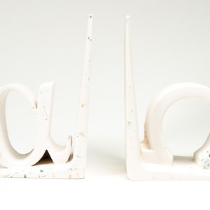 Alpha and Omega - Greek Letters Bookend Sculpture,  Coffee Table Book Stack Holders, Mother&#39;s Day Book Lover Gift, College Library Decor