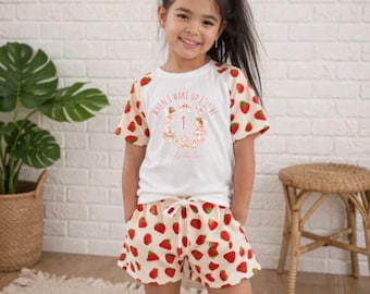 When I Wake Up I Will Be Personalised Birthday Outfit Girls Birthday Top shorts Set Custom Name  Clothing fairy princess crown bow  Gift