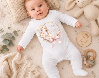 Little Princess Baby Bodysuit | Bunny Baby Romper | Baby girl Bib | Newborn Outfit Baby Shower Gift Rabbit Baby Clothes Little Princess Gift