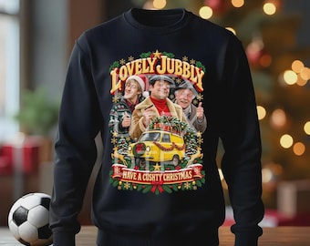 Lovely jubbly cushty christmas only fools horses 26-27 christmas jumper gift present adults mens kids sweatshirt  dtf printing