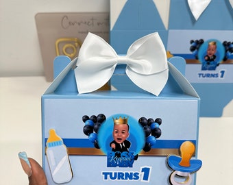 BOSS BABY BOY Cajas de fiesta 3D/Fiesta de cumpleaños personalizada/Cajas a dos aguas