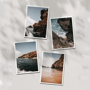 Portugal, Peniche Postcard Set of 4 – Ocean Photography | A6 Premium Paper | Sea Minimal Nature Prints Decor, Gift, Journaling, Scrapbook