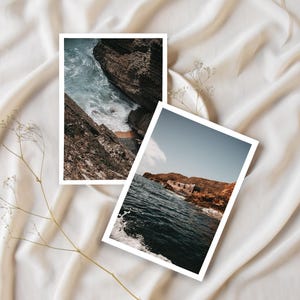 Portugal, Peniche Postcard Set of 2 – Ocean Photography | A6 Premium Paper | Sea Minimal Nature Prints Decor, Gift, Journaling, Scrapbook