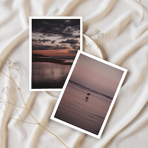 Set di 2 cartoline artistiche – Fotografie di oceano, spiaggia e cielo / Cartoline naturalistiche estetiche per decorazioni, journaling, scrapbooking