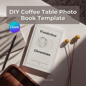 Photography Book Template Canva Travel – Elegant Design for a Stunning Coffee Table Album - Customizable Travel Photo Book Template