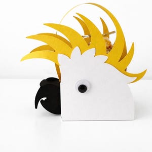 Cockatoo Party Favour Box | Treat Holder | Kids Gift Box | Nature Theme | DIY Paper Craft SVG file plus PDF instructions
