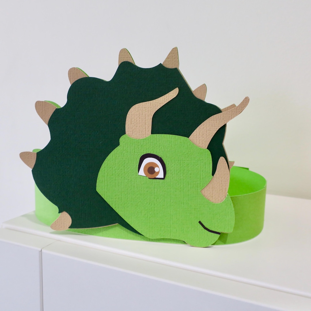 Triceratops Dinosaur Headband Paper Toy Printable SVG File, Cricut ...