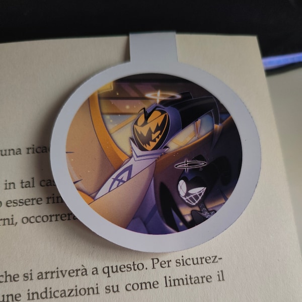 Adam and Lute Magnetic Bookmark, Hazbin Hotel Bookmark, Hazbin Hotel Gift, Tv Series Gift, Clip for Page, Reading Lover,