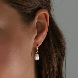 Pearl Drop Earrings , Baroque Pearl Earrings , Vintage Style Earrings , Pearl Jewelry , Bridesmaid Gifts , Anniversary Gift image 1