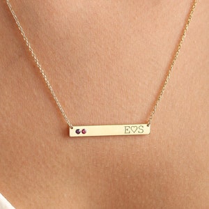 Etsy birthstone bar necklace hot sale