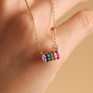 Dainty Family Birthstone Necklace: Personalized Mom Jewelry