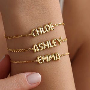 Bubble name bracelet, Personalized Name bracelet, Balloon Letter bracelet, Balloon name bracelet, Name bracelet,Bubble letter bracelet