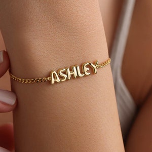 Pulsera con nombre de burbuja, pulsera con nombre personalizada, pulsera con letra de globo, pulsera con nombre de globo, pulsera con nombre, pulsera con letra de burbuja