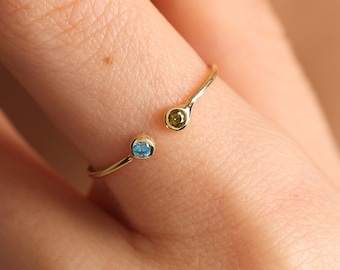 Dainty Birthstone Ring, Mothers Day Gift , Adjustable ring, Anniversary ring, Family birthstone ring, Bridesmaid Gift, Anniversary Ring