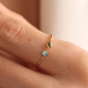 Dainty Birthstone Ring, Mothers Day Gift , Adjustable ring, Anniversary ring, Family birthstone ring, Bridesmaid Gift, Anniversary Ring