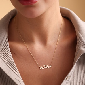 Collar delicado para mamá en oro macizo de 14 k, collar para mamá, regalo perfecto para mamá, regalo del día de la madre, regalo para madre, collar para madres