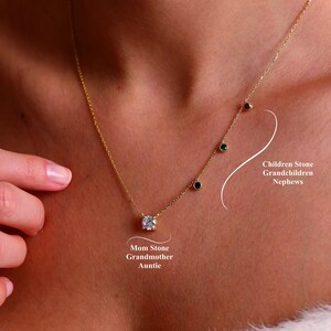 Collar con piedra de nacimiento colgante, collar con piedra de nacimiento familiar para mamá, collar para hija y mamá, collar para madres, regalo para el día de la madre, regalos para abuelas