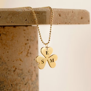 Gold Clover Necklace, 3 leaf clover necklace, Gold Shamrock Necklace, Personalized Necklace, Lucky Charm, Shamrock Charm, Mothers Day Gifts image 3