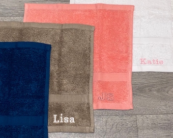 Custom embroidered personalised flannels/face cloth