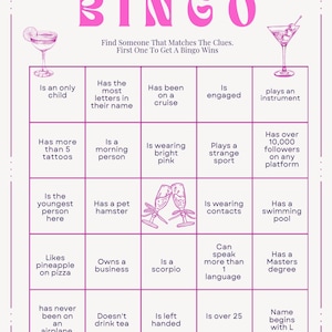 Encuentra a alguien que juegue a las cartas de bingo