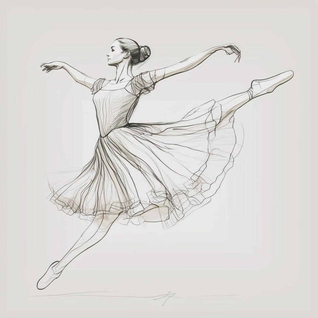 Ballet Dancer, Line Drawing - Etsy