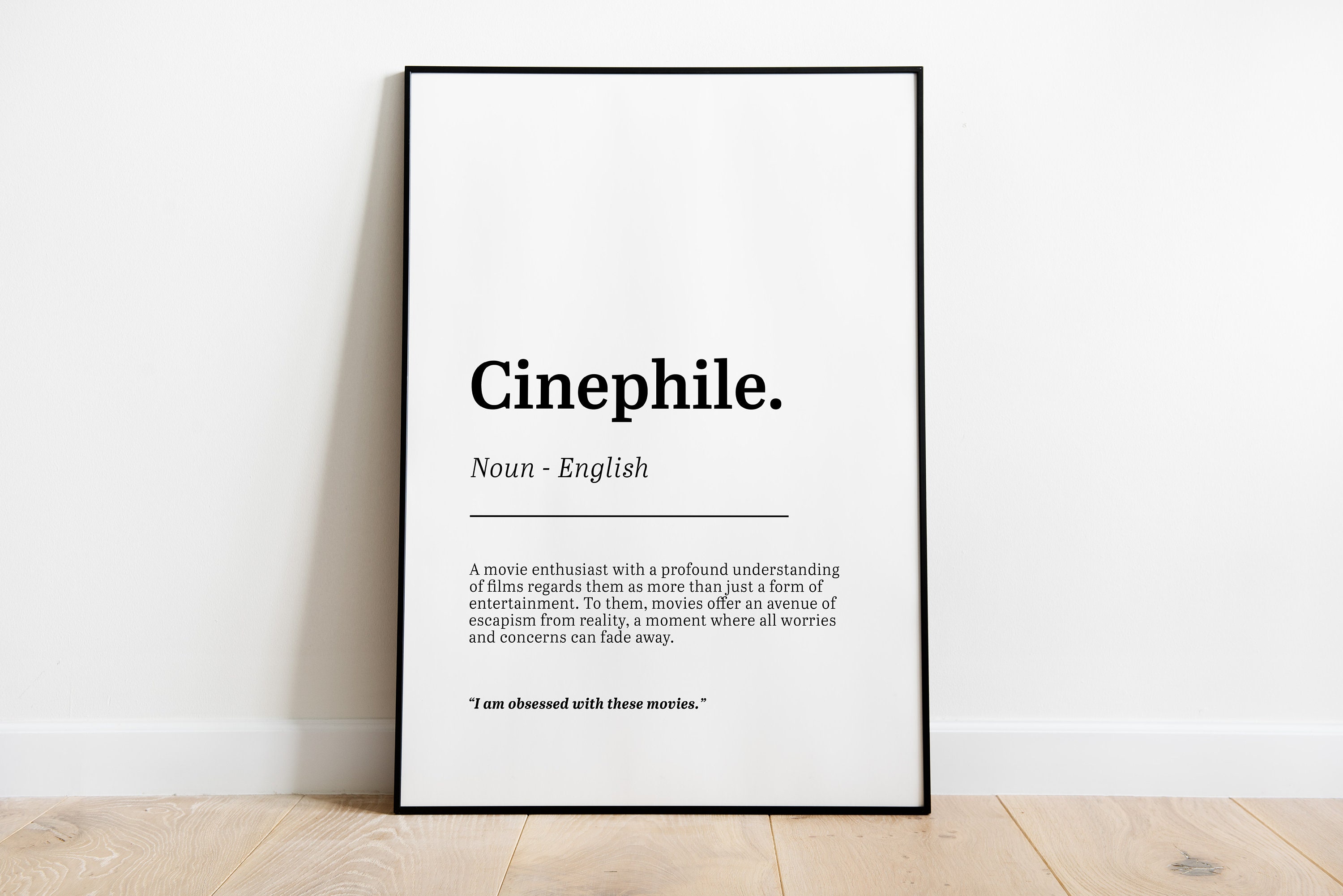 Cinephile Definition, Movie Room Wall Art, Home Theatre Room, 3 Sizes