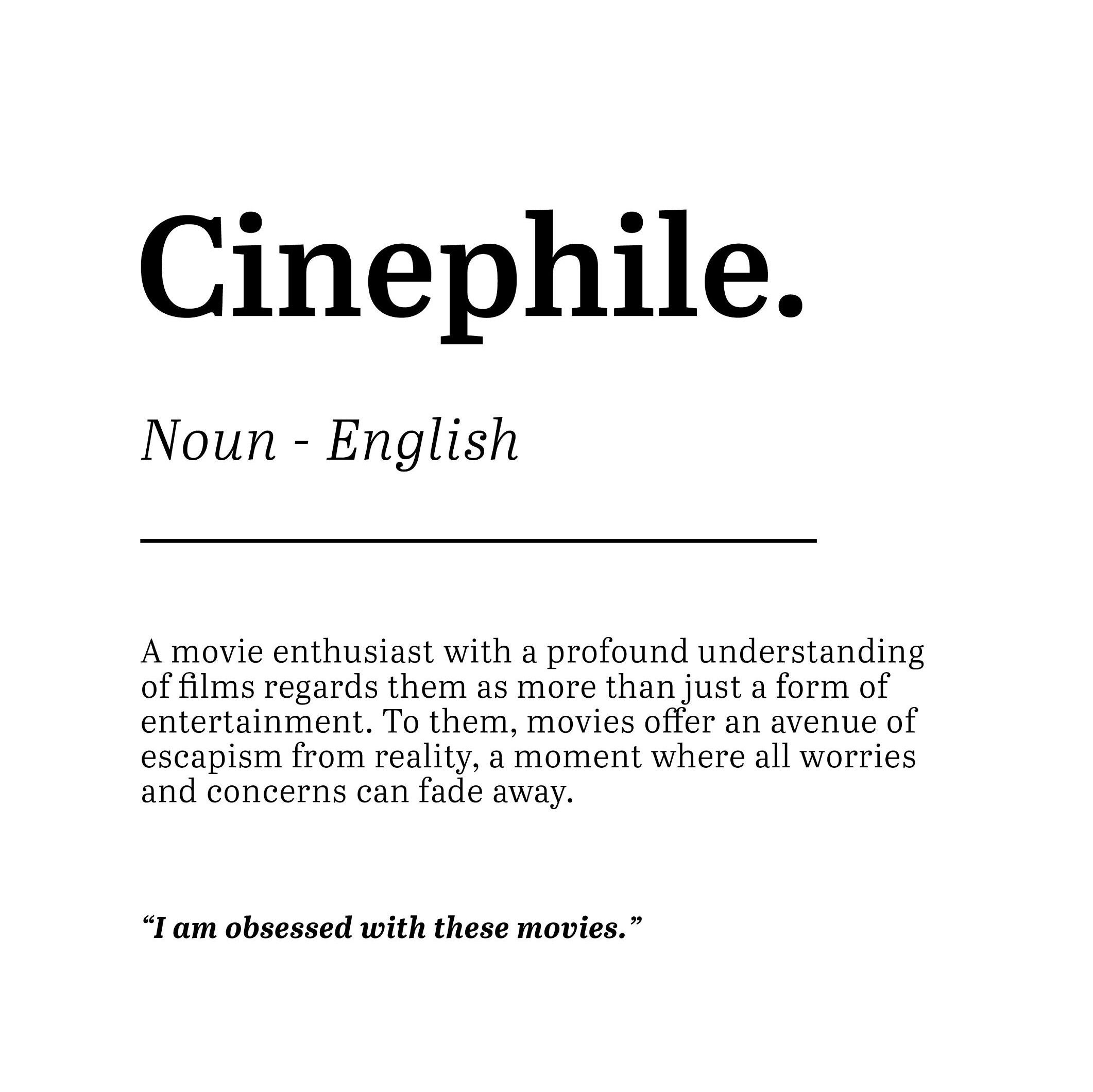 Cinephile Definition Print Wall Art Movie Room Decor Etsy