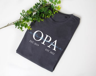 OPA T-Shirt  | Herrenshirt | personalisiertes OpaShirt | EST T-Shirt | Opa Kindername | Geburtstag | Geschenk | Vatertag | Carmella Design