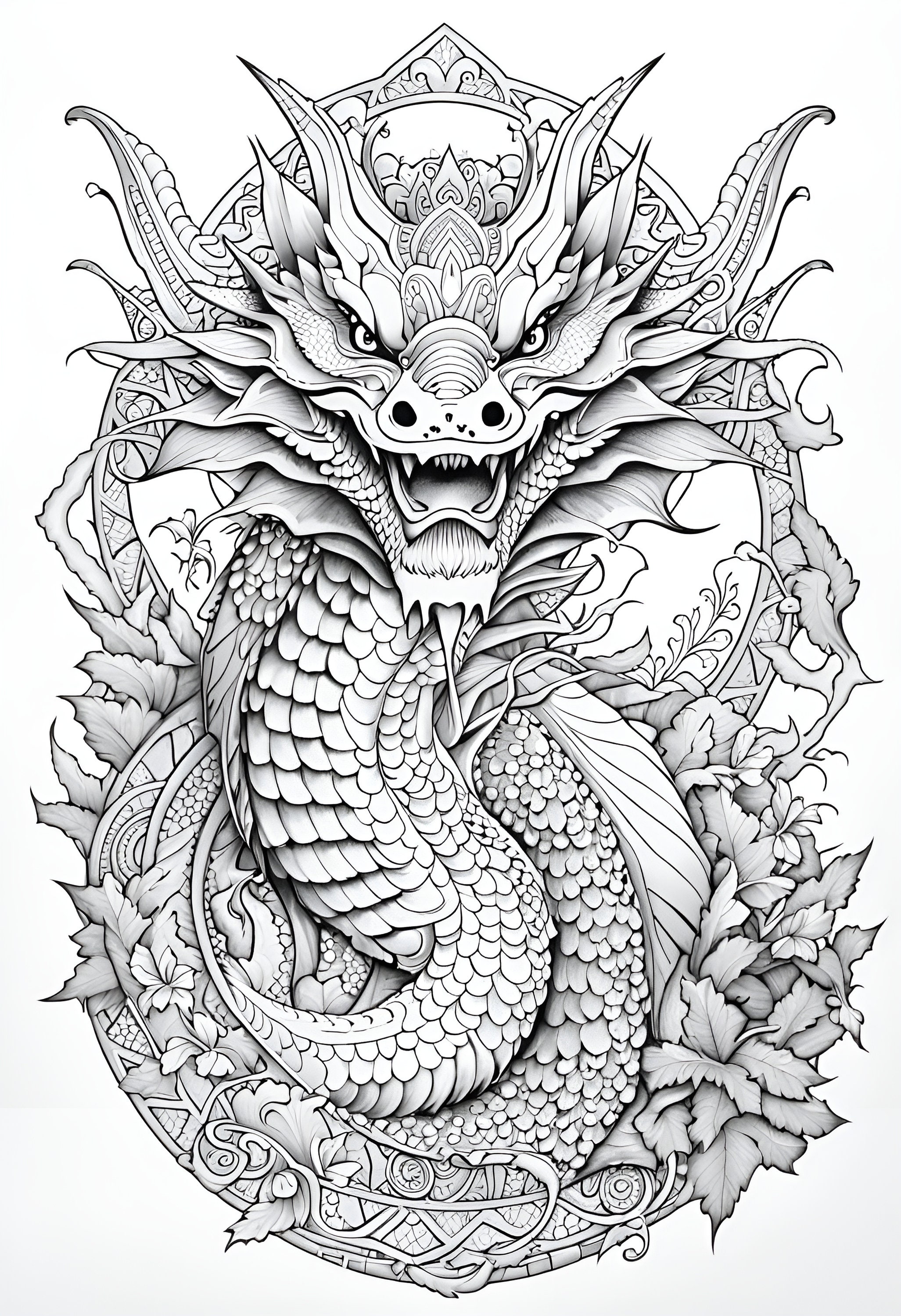 5 Coloring Pages of Dragons Mandala Dragons Like in House of the Dragon