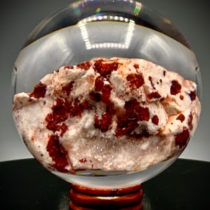 Acrylic Sphere with Cinnabar Specimen