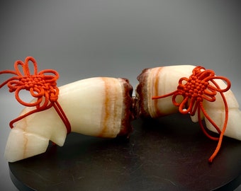 Pieds de cochon porte-bonheur - Sculptés à la main dans de la pierre de porc
