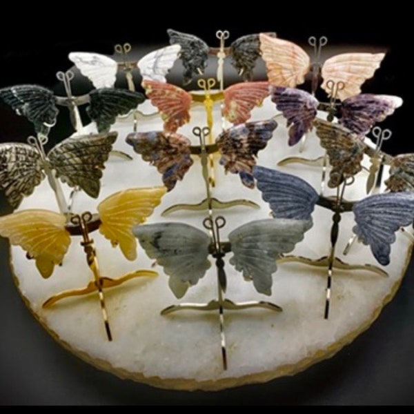 Kristall Schmetterlingsflügel - inklusive Ständer - Hand geschnitzt - Suchen Sie sich Ihren Favoriten aus!