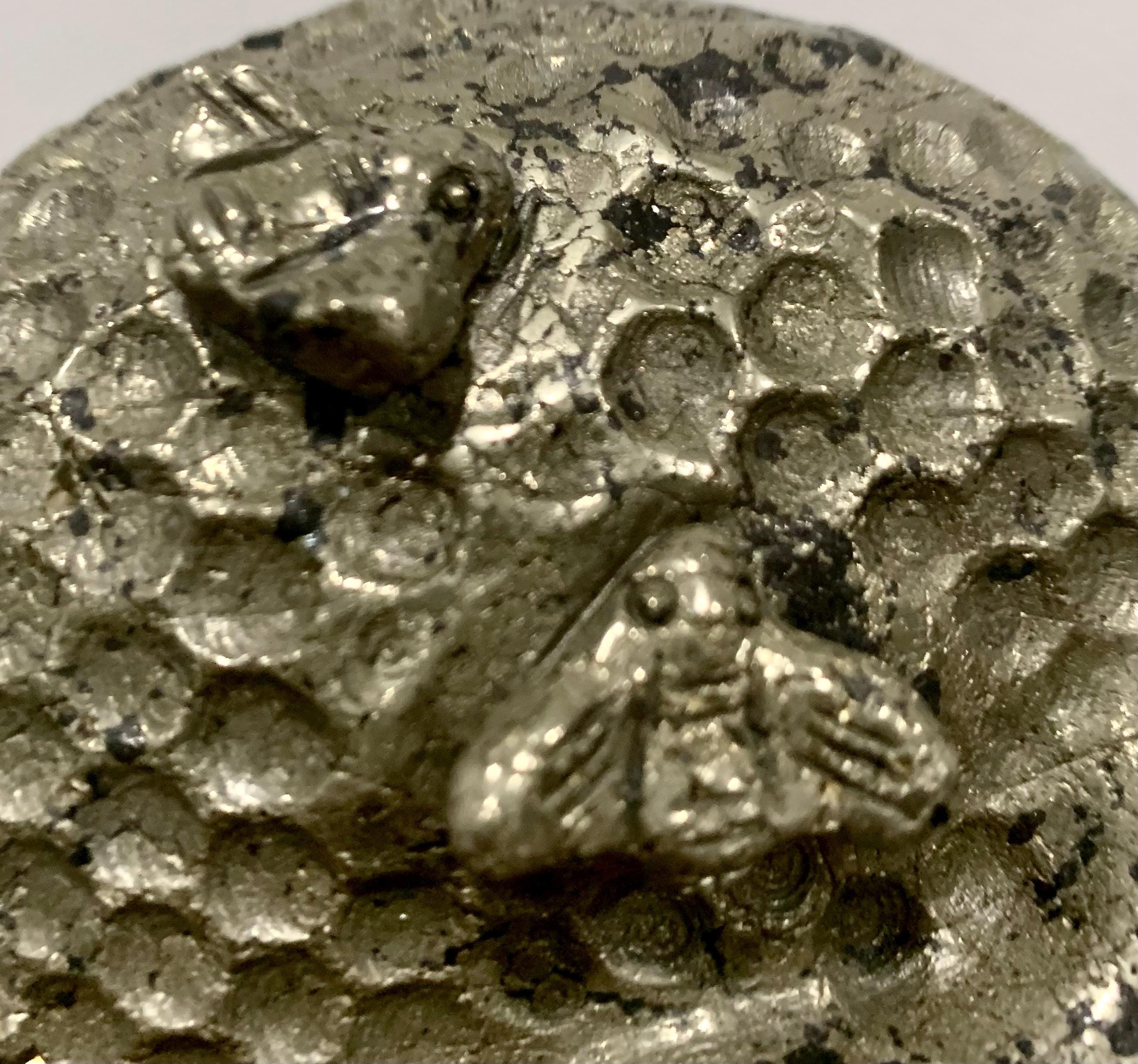 Skull - Honeycomb Bees - Master Carved - Chalcopyrite - One of a