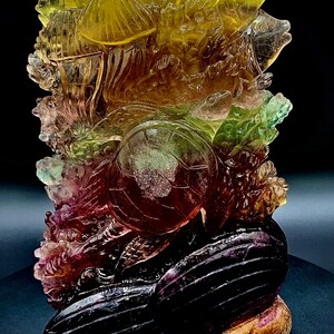 Rainbow Fluorite hand Carving - Marine Life - 3.25 lbs!