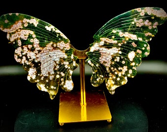8th Vein Ocean Jasper Butterfly Wings - Large size- Stunning!