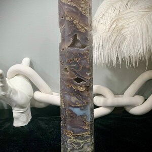 Rare - Druzy Purple Moss Agate - High Quality - 13.5 inches Tall!
