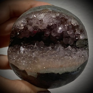 Amethyst Sphere - Open Mouth Amethyst Geode Sphere - Druzy Crystal Cluster - Über 1 Pfund!