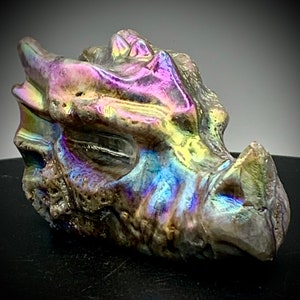 Dragon Head Skull - Aura Sphalerite Druzy