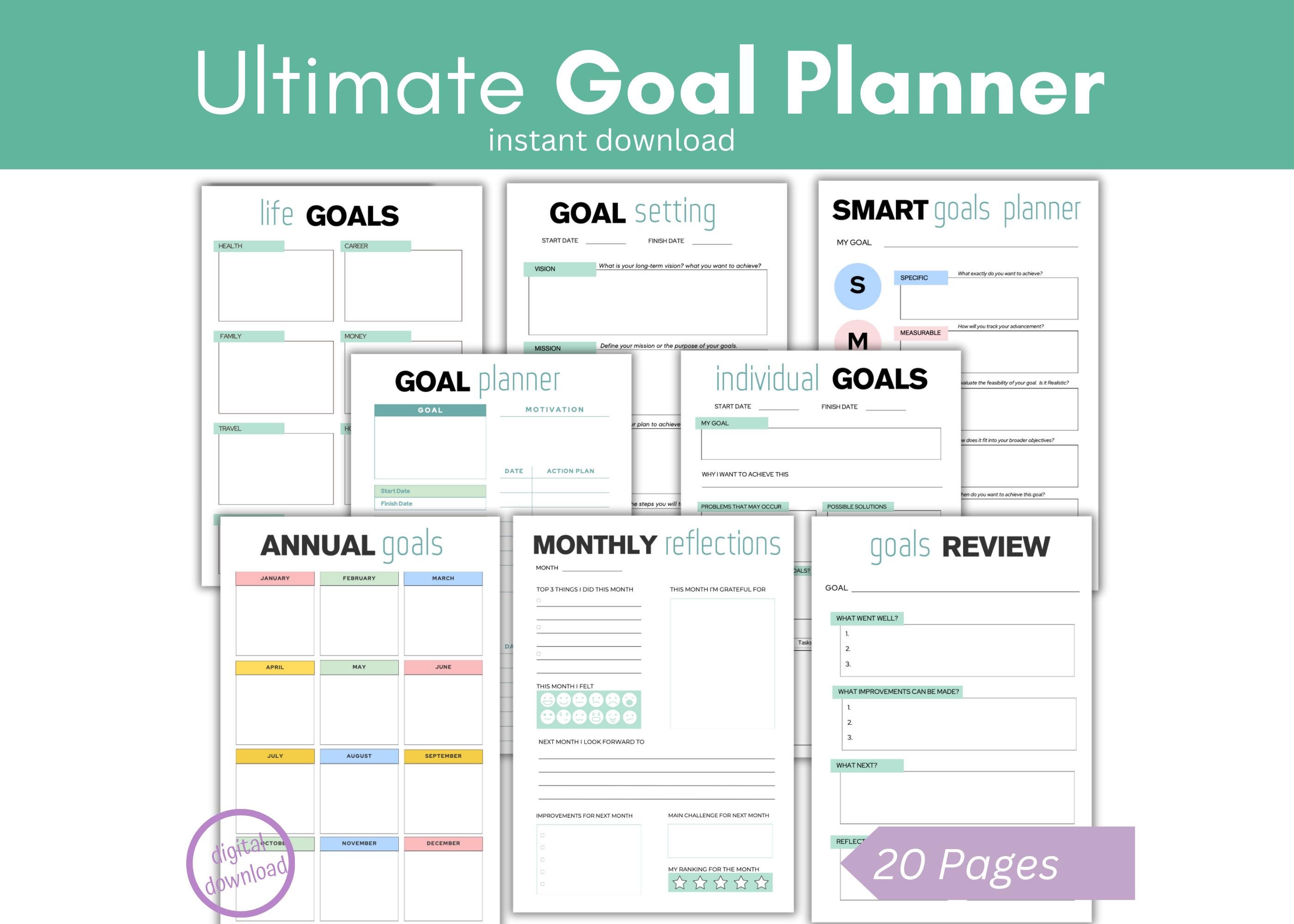 Ultimate Goal Planner Bundle, Goal Setting Kit, Goal Tracker, Success ...