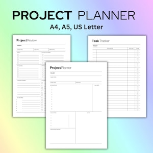 Minimalist Project Planner: Task Tracker & Project Review (Digital Download)