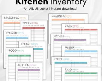 Kitchen Inventory Tracker: Pantry, Fridge, Freezer  Printable Organizer (Digital Download)