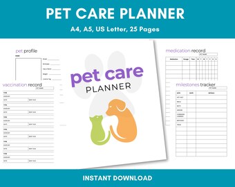 Comprehensive Pet Care Planner: Feeding, Expenses, Training & Health Tracker for Pet Owners